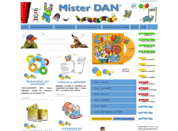 page d'accueil Mister Dan couleur